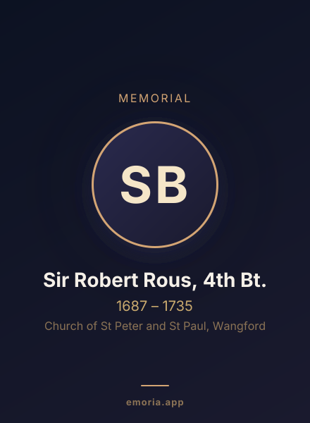 Memorial portrait of Sir Robert Rous, 4th Bt.