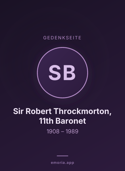 Gedenkportrait von Sir Robert Throckmorton, 11th Baronet