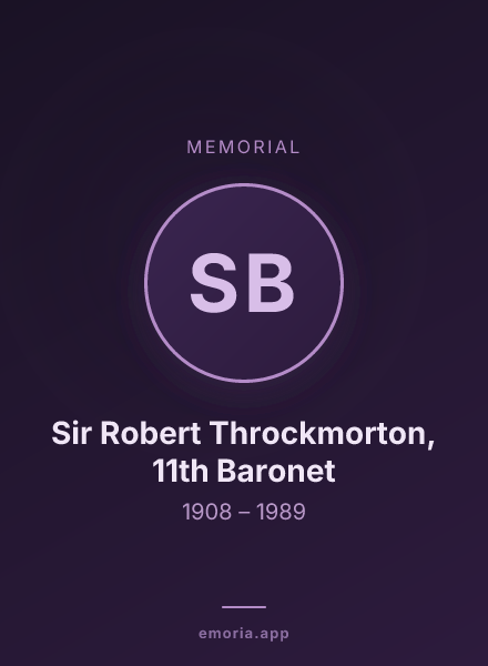Memorial portrait of Sir Robert Throckmorton, 11th Baronet