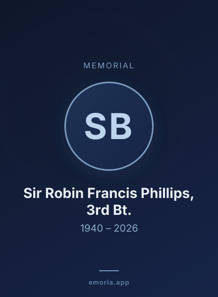 Memorial portrait of Sir Robin Francis Phillips, 3rd Bt.