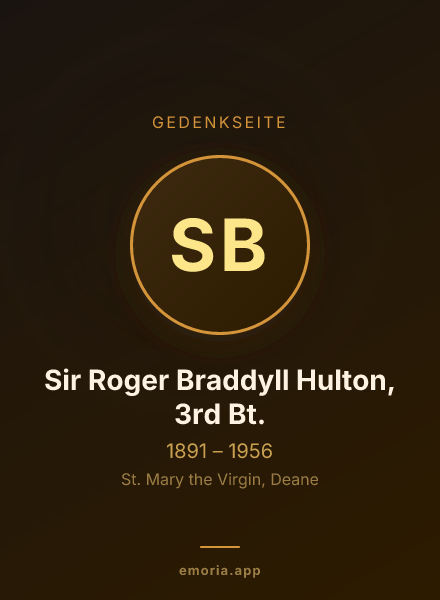 Gedenkportrait von Sir Roger Braddyll Hulton, 3rd Bt.