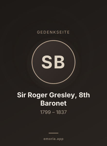 Gedenkportrait von Sir Roger Gresley, 8th Baronet