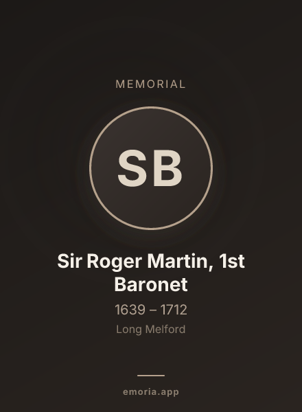 Memorial portrait of Sir Roger Martin, 1st Baronet