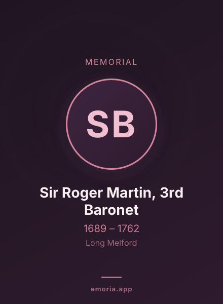 Memorial portrait of Sir Roger Martin, 3rd Baronet