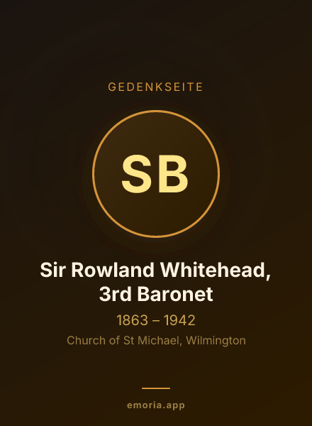 Gedenkportrait von Sir Rowland Whitehead, 3rd Baronet