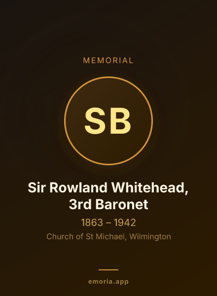 Memorial portrait of Sir Rowland Whitehead, 3rd Baronet