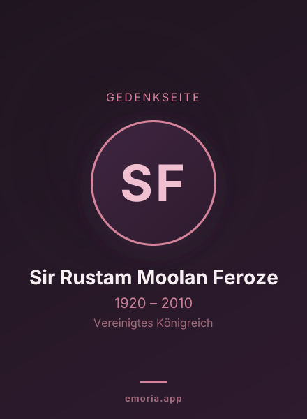 Gedenkportrait von Sir Rustam Moolan Feroze