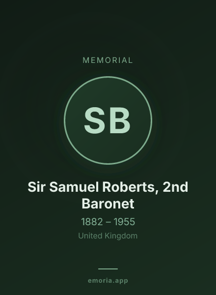 Memorial portrait of Sir Samuel Roberts, 2nd Baronet