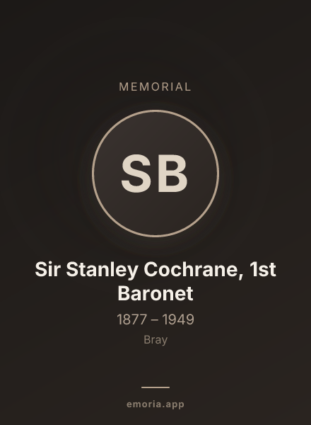 Memorial portrait of Sir Stanley Cochrane, 1st Baronet