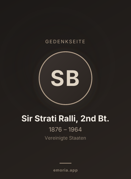 Gedenkportrait von Sir Strati Ralli, 2nd Bt.