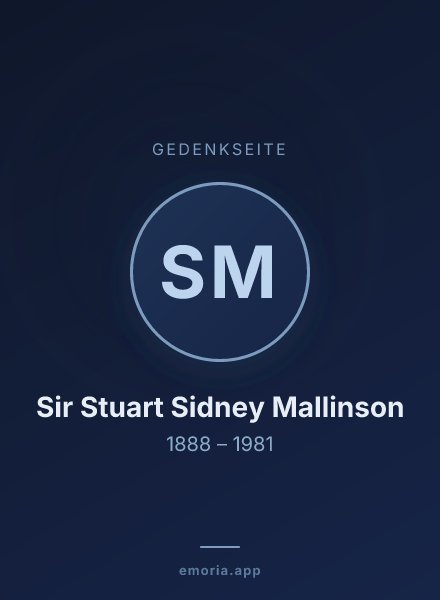 Gedenkportrait von Sir Stuart Sidney Mallinson