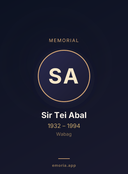 Memorial portrait of Sir Tei Abal