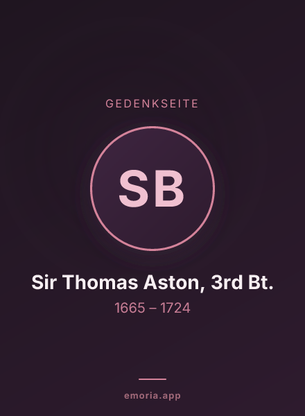 Gedenkportrait von Sir Thomas Aston, 3rd Bt.