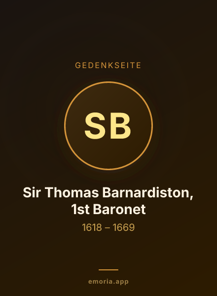 Gedenkportrait von Sir Thomas Barnardiston, 1st Baronet