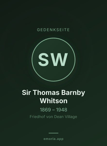 Gedenkportrait von Sir Thomas Barnby Whitson