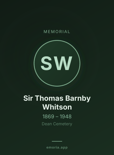 Memorial portrait of Sir Thomas Barnby Whitson
