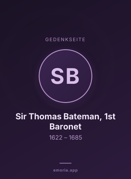 Gedenkportrait von Sir Thomas Bateman, 1st Baronet