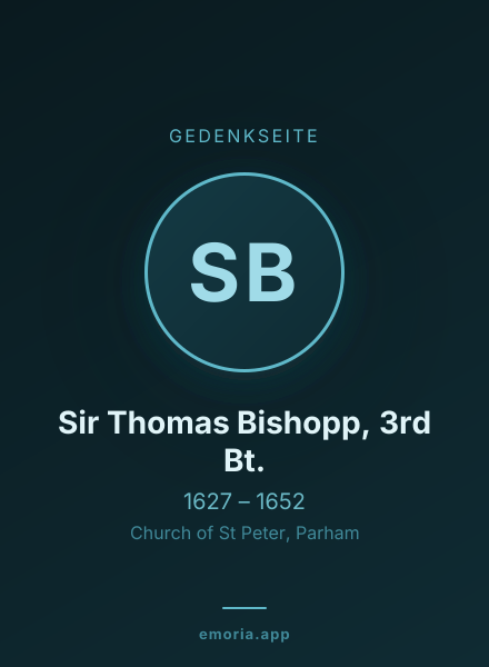 Gedenkportrait von Sir Thomas Bishopp, 3rd Bt.