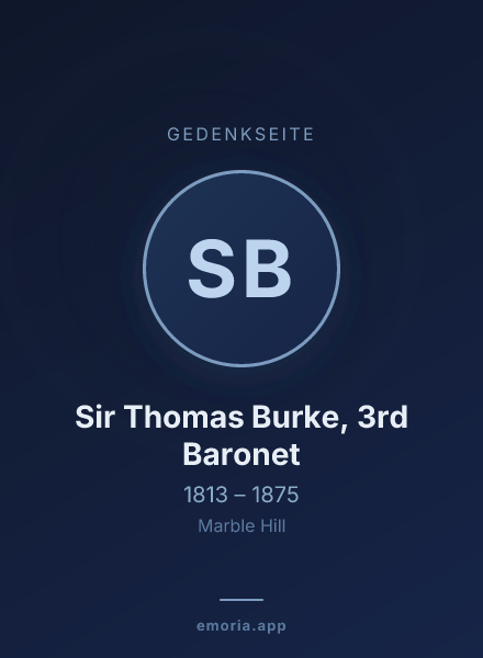 Gedenkportrait von Sir Thomas Burke, 3rd Baronet