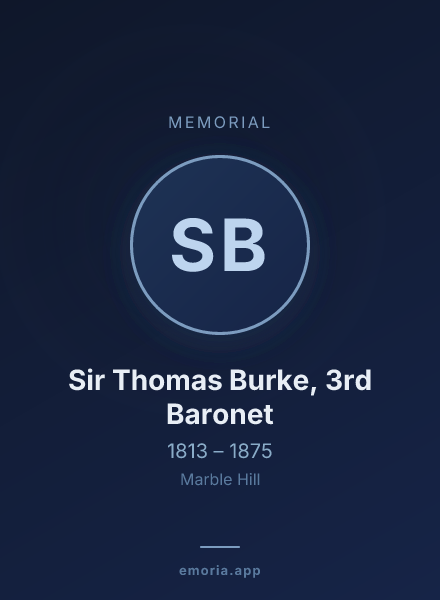 Memorial portrait of Sir Thomas Burke, 3rd Baronet