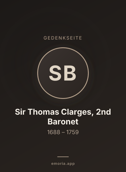 Gedenkportrait von Sir Thomas Clarges, 2nd Baronet