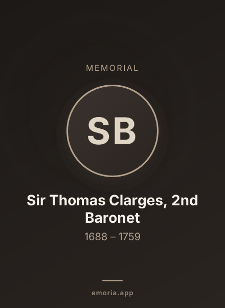 Memorial portrait of Sir Thomas Clarges, 2nd Baronet