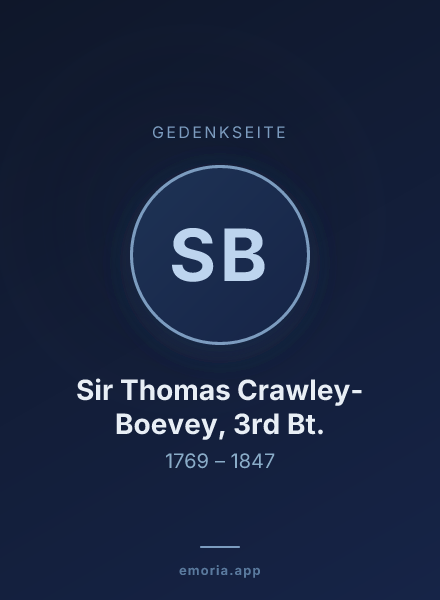Gedenkportrait von Sir Thomas Crawley-Boevey, 3rd Bt.