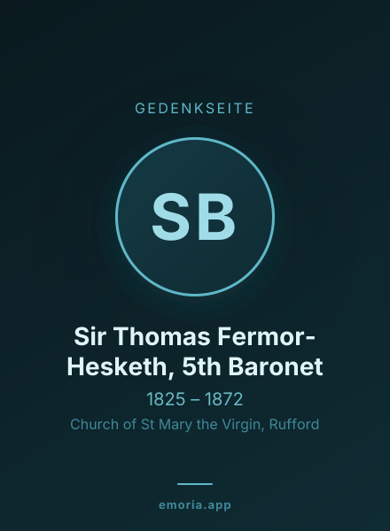 Gedenkportrait von Sir Thomas Fermor-Hesketh, 5th Baronet