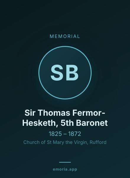Memorial portrait of Sir Thomas Fermor-Hesketh, 5th Baronet