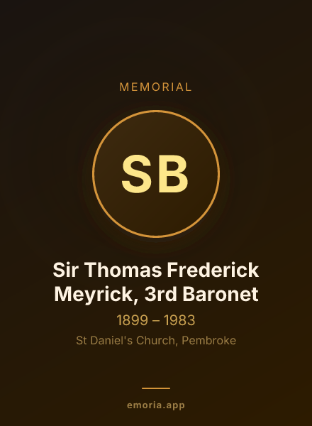 Memorial portrait of Sir Thomas Frederick Meyrick, 3rd Baronet