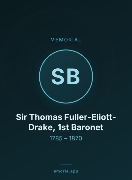 Memorial portrait of Sir Thomas Fuller-Eliott-Drake, 1st Baronet