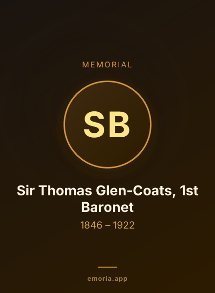 Memorial portrait of Sir Thomas Glen-Coats, 1st Baronet