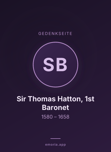 Gedenkportrait von Sir Thomas Hatton, 1st Baronet