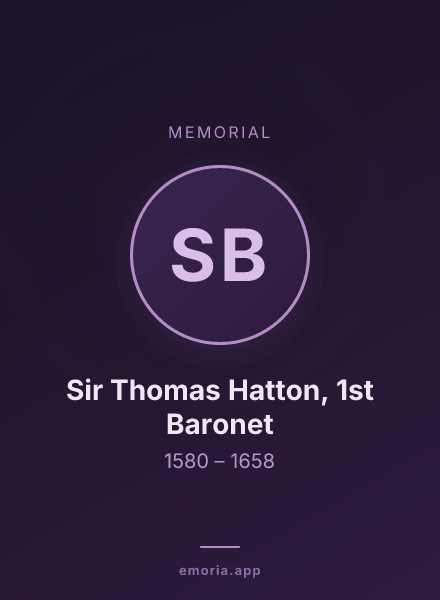 Memorial portrait of Sir Thomas Hatton, 1st Baronet