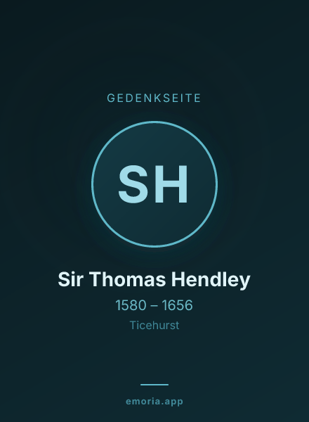 Gedenkportrait von Sir Thomas Hendley