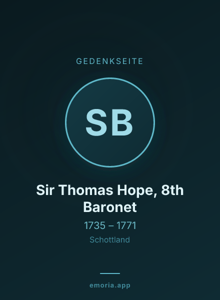 Gedenkportrait von Sir Thomas Hope, 8th Baronet