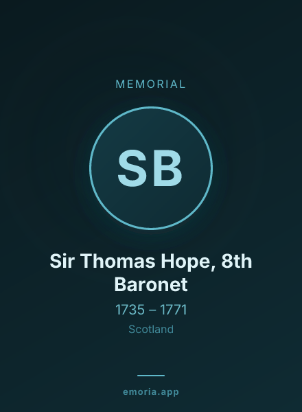Memorial portrait of Sir Thomas Hope, 8th Baronet