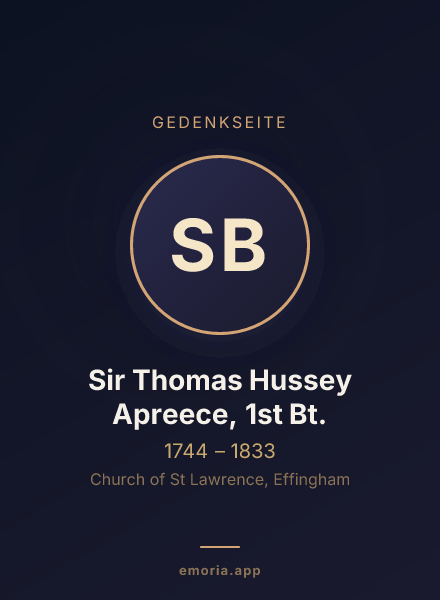 Gedenkportrait von Sir Thomas Hussey Apreece, 1st Bt.