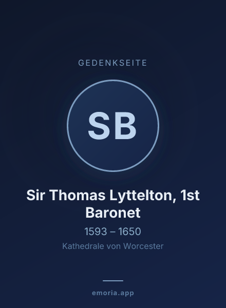 Gedenkportrait von Sir Thomas Lyttelton, 1st Baronet