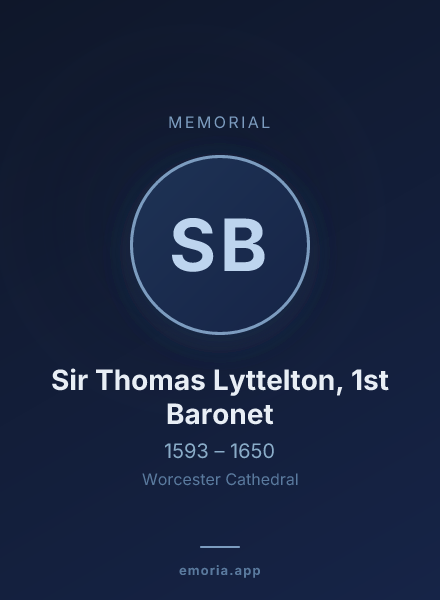 Memorial portrait of Sir Thomas Lyttelton, 1st Baronet