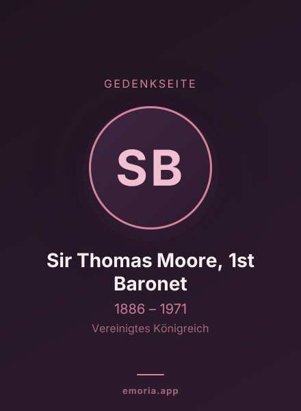 Gedenkportrait von Sir Thomas Moore, 1st Baronet