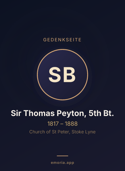 Gedenkportrait von Sir Thomas Peyton, 5th Bt.