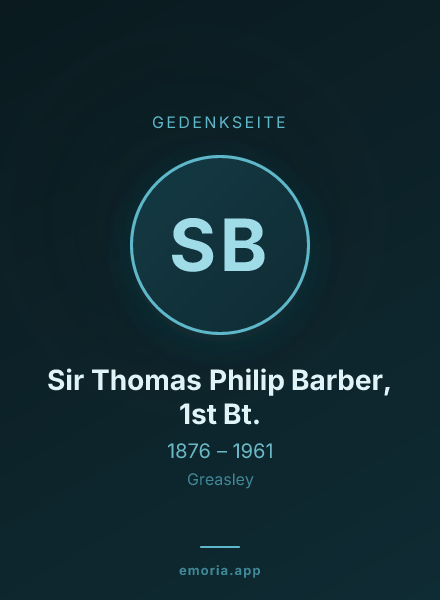 Gedenkportrait von Sir Thomas Philip Barber, 1st Bt.