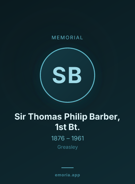Memorial portrait of Sir Thomas Philip Barber, 1st Bt.