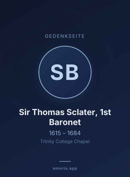 Gedenkportrait von Sir Thomas Sclater, 1st Baronet
