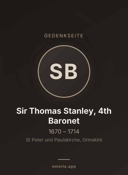 Gedenkportrait von Sir Thomas Stanley, 4th Baronet