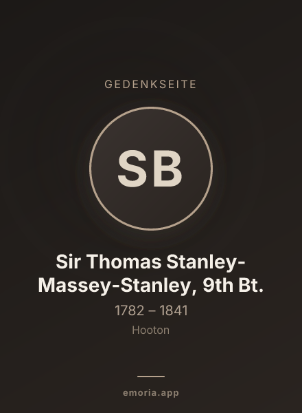 Gedenkportrait von Sir Thomas Stanley-Massey-Stanley, 9th Bt.