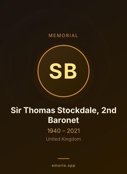 Memorial portrait of Sir Thomas Stockdale, 2nd Baronet
