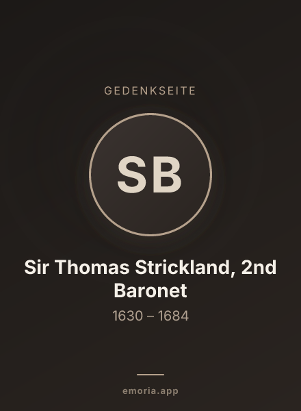 Gedenkportrait von Sir Thomas Strickland, 2nd Baronet