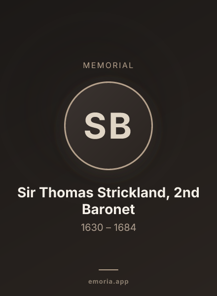 Memorial portrait of Sir Thomas Strickland, 2nd Baronet